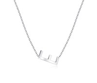 Letter E Silver Necklace SPE-5519